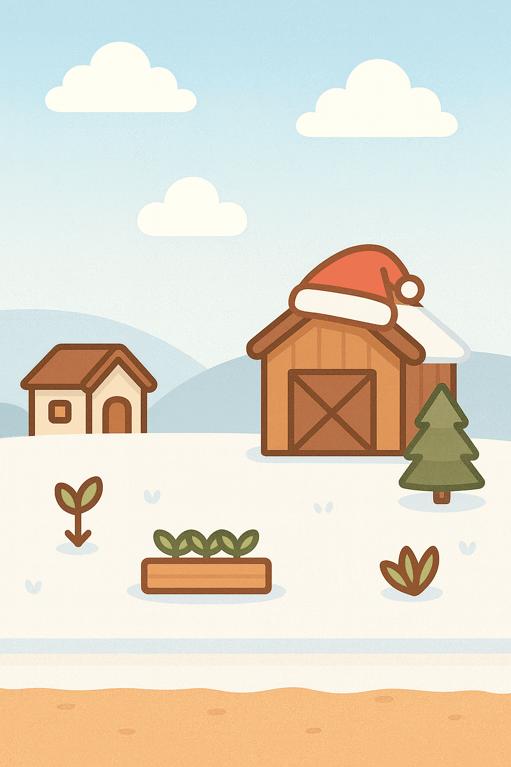 Soft watercolor farm background